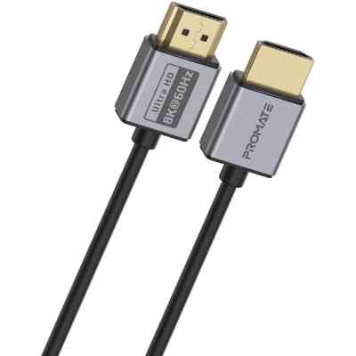 Кабель мультимедійний HDMI to HDMI 1.5m v2.1 grey Promate (primelink8k-150.grey) Вінниця
