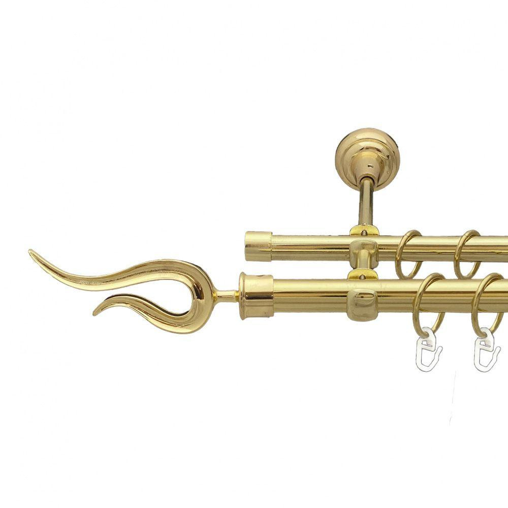 Карниз Orvit Віоло металевий дворядний відкритий гладка труба кільце металеве Золото 19\16 мм 300 см Львов - изображение 1