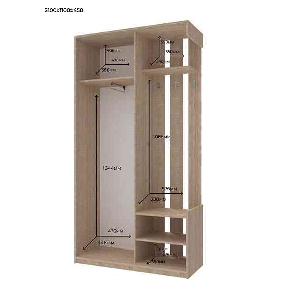 Прихожая с зеркалом Doros City One Door 110х45х210 см Дуб cонома (DRS-011306) Днепр