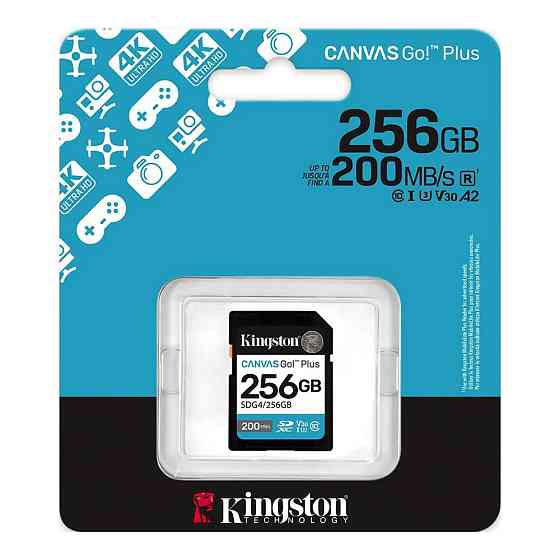 Карта памяти SDXC (UHS-1 U3) Kingston Canvas Go! Plus 256Gb class 10 A2 V30 (R200MB / s, W160MB / s) Одеса