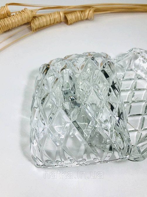Маслянка скляна прозора "Монарх" довжина 17*10,5*9 см товсте скло Київ - фото 3