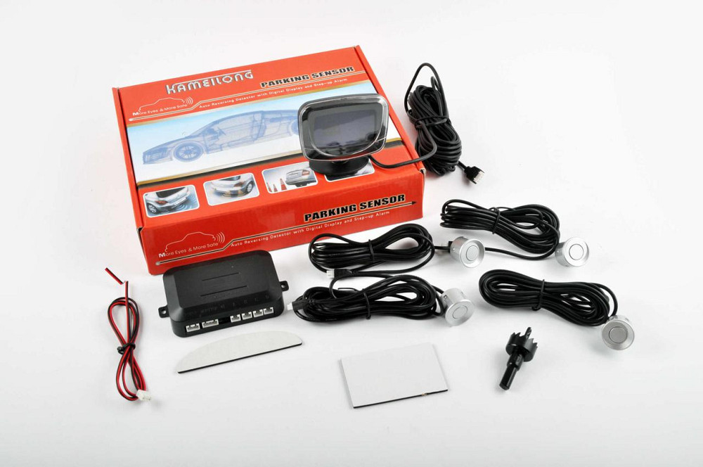 Парктроник   mod:LH-813B   (датчики серебристые 4шт, LCD, штурман, монтажный комплект) Мукачево - изображение 1