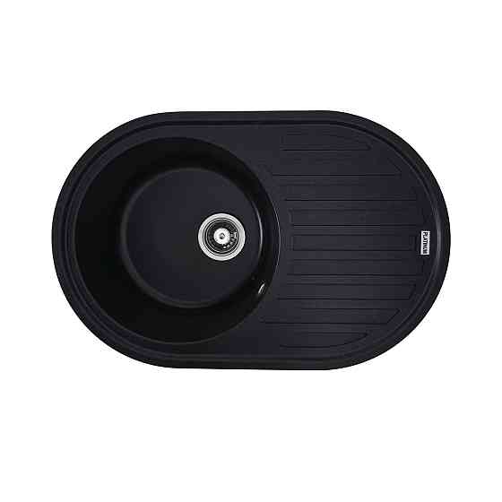 Гранітна мийка для кухні Platinum 7750 LIRA матова Чорний металік Коломия