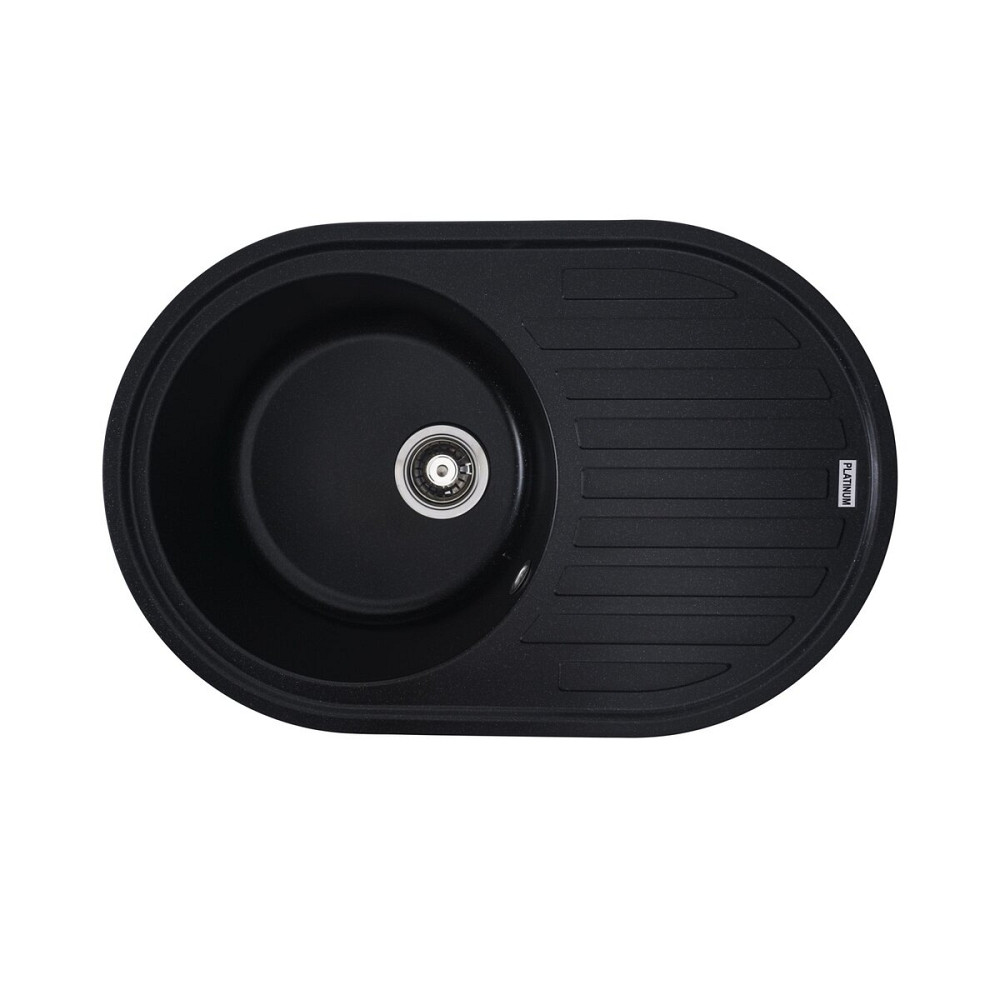 Гранітна мийка для кухні Platinum 7750 LIRA матова Чорний металік Коломия - фото 1