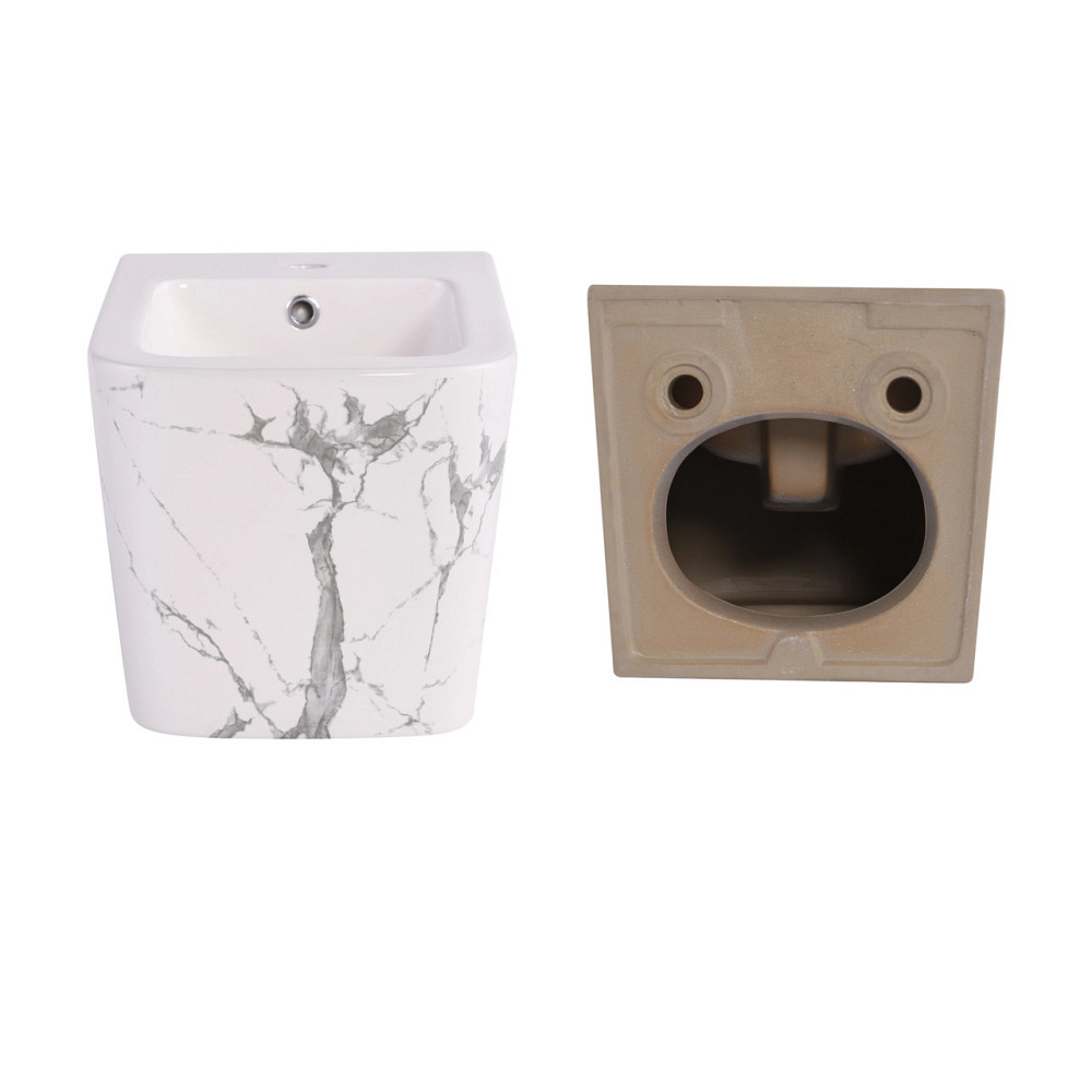 Комплект Qtap Tern Marble 3 в 1: унитаз подвесной Ultra Quiet + биде подвесное + раковина накладная QTTERMR49164 Киев - изображение 8