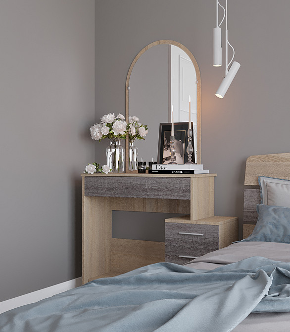 Трюмо-1 комплект для спальні Еверест сонома+трюфель (DTM-2460) Дніпро - фото 3