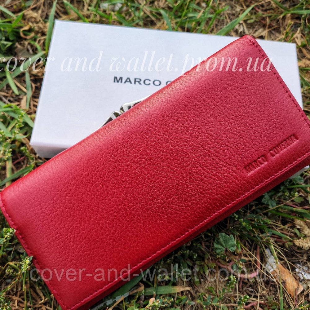 Класичний шкіряний жіночий гаманець бордового кольору на магнітах MC 1412 Київ - фото 4