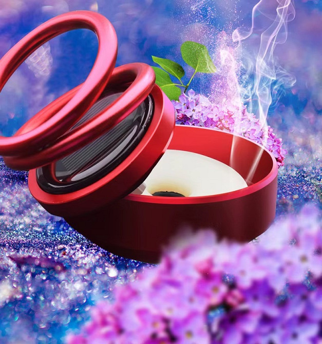 Ароматизатор у машину освіжувач повітря дифузор «Кільця левітації» на сонячній батареї, колір червоний Кам'янець-Подільський - фото 9