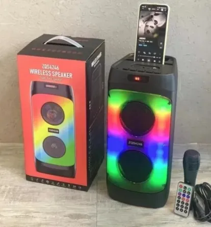 Колонка музична портативна Bluetooth ZQS4246, 30Вт, 2 динаміка, FM-радіо, LED підсвітка, еквалайзер Київ