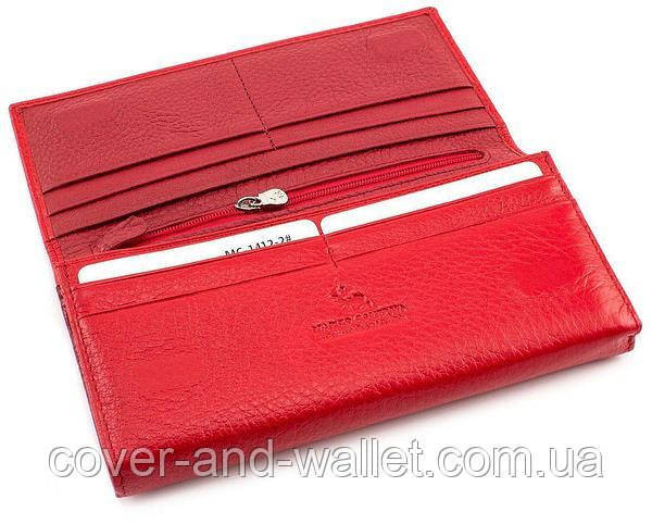 Великий жіночий гаманець з натуральної шкіри червоного кольору Marco Coverna Київ - фото 7