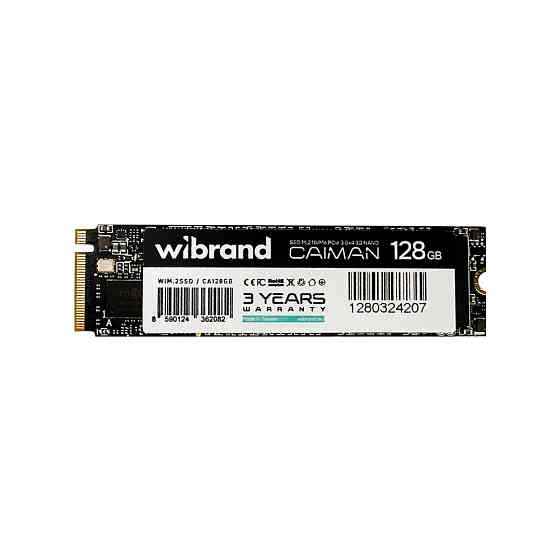Накопичувач SSD M.2 Wibrand Caiman 128GB NVMe 2280 PCIe 3.0 3D NAND Київ