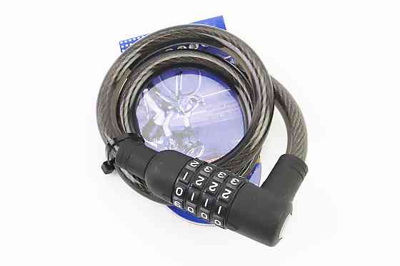 Замок протиугінний тросовий 800х12мм з 4-х значним кодом, кріплення за трубу сидіння, TY535 Київ