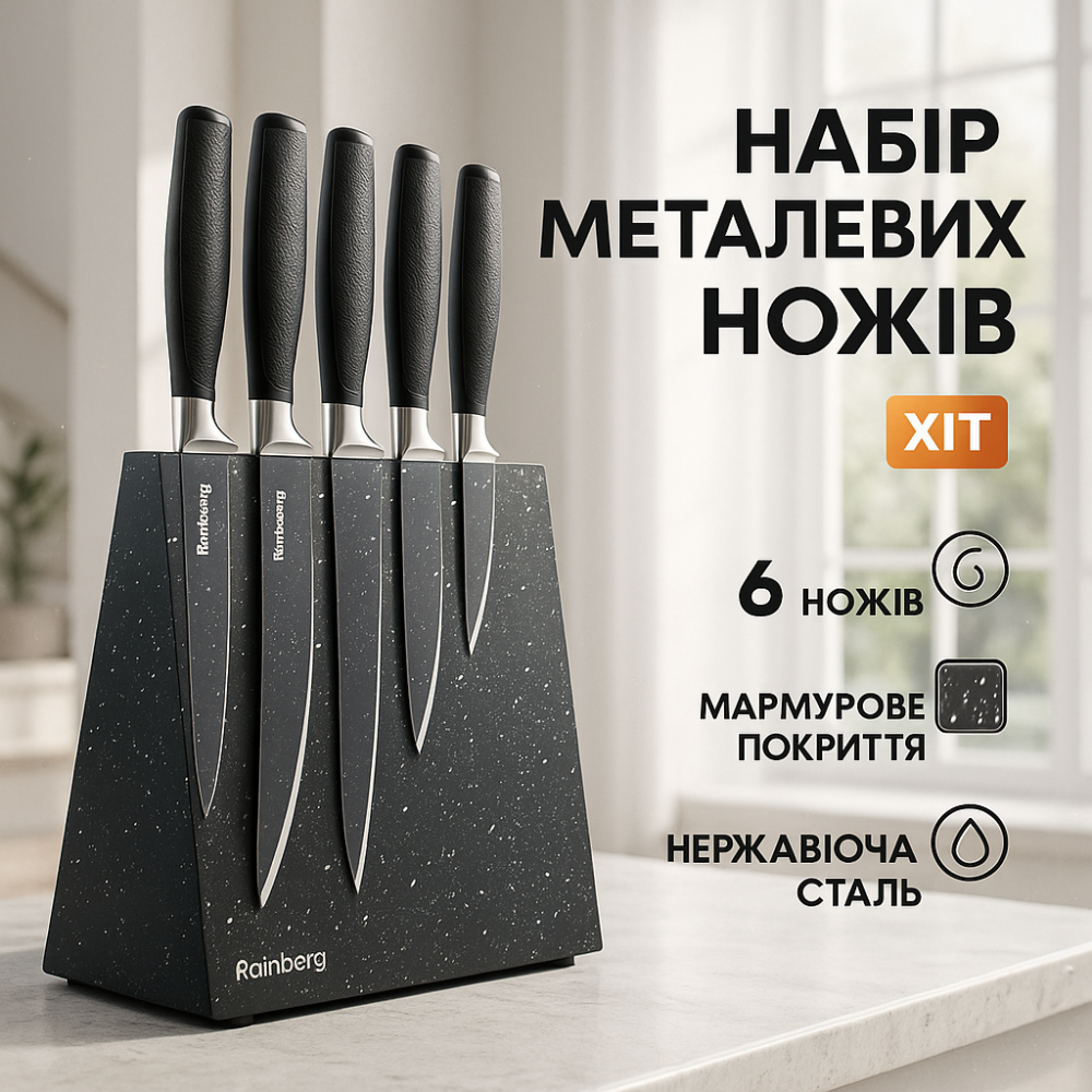 Кухонний ніж універсальний, Кухонний набір ножів для нарізання, Товари для кухні ножі TJ-30 Львів - фото 9