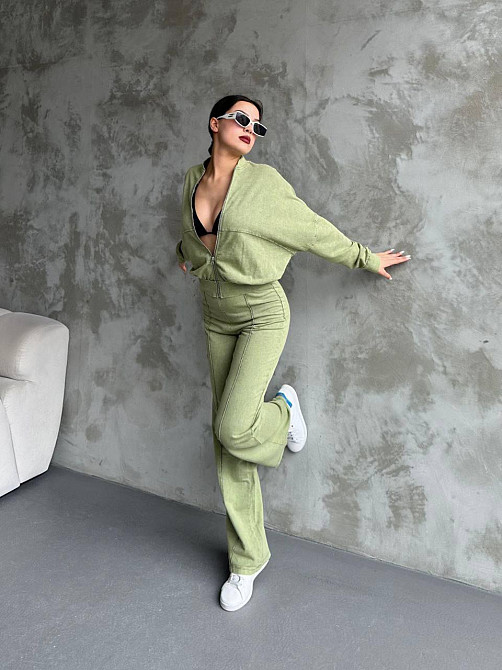 Женский прогулочный костюм двойка облегченная двунить варенка Хаки, 42 Одесса - изображение 2