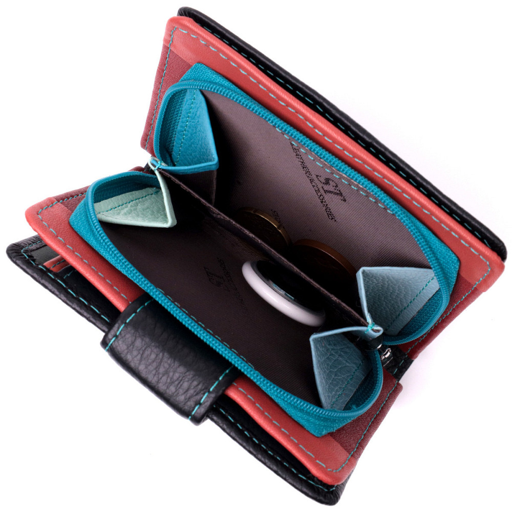 Вертикальний невеликий жіночий гаманець із натуральної шкіри Чорний (ST Leather) Київ - фото 2