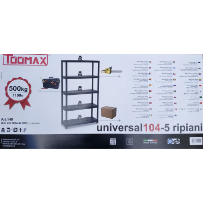 Стеллаж Toomax 5 полок cm. 100x40x180h black (5142) Винница - изображение 4