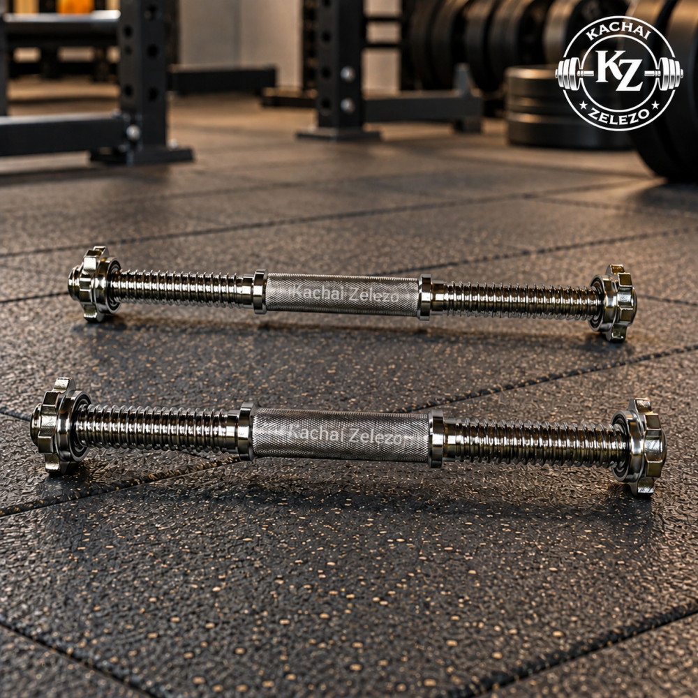 Гантелі набірні 2 по 22 кг з покриттям + Перехідник для штанги Kachai Zelezo Iron Pro Київ - фото 6