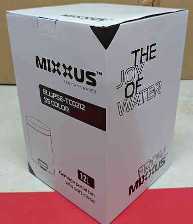 Відро для сміття з плавним закриттям кругле Mixxus Ellipse-TC0212 SS Color 12л (колір нержавійка) (MI8399)   ( 24781 ) Харків