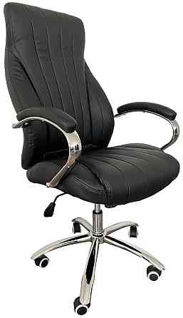 Офісне крісло керівника Tehforward Perun хром Anyfix Чорний Дніпро