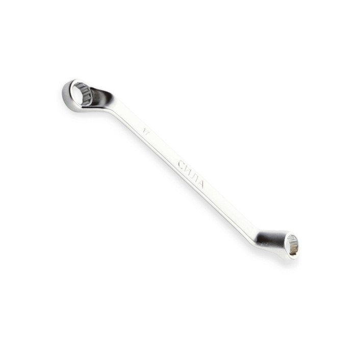 Ключ накидний вигнутий 14х17 мм CrV satine Мукачево - фото 1