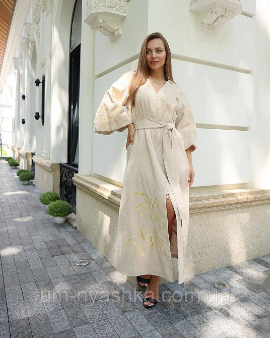 Жіноча вишита сукня льон Колоски Кривий Ріг - фото 9