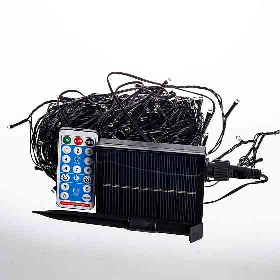 Вулична новорічна гирлянда 30 м, 300 LED, з сонячною батареєю Київ