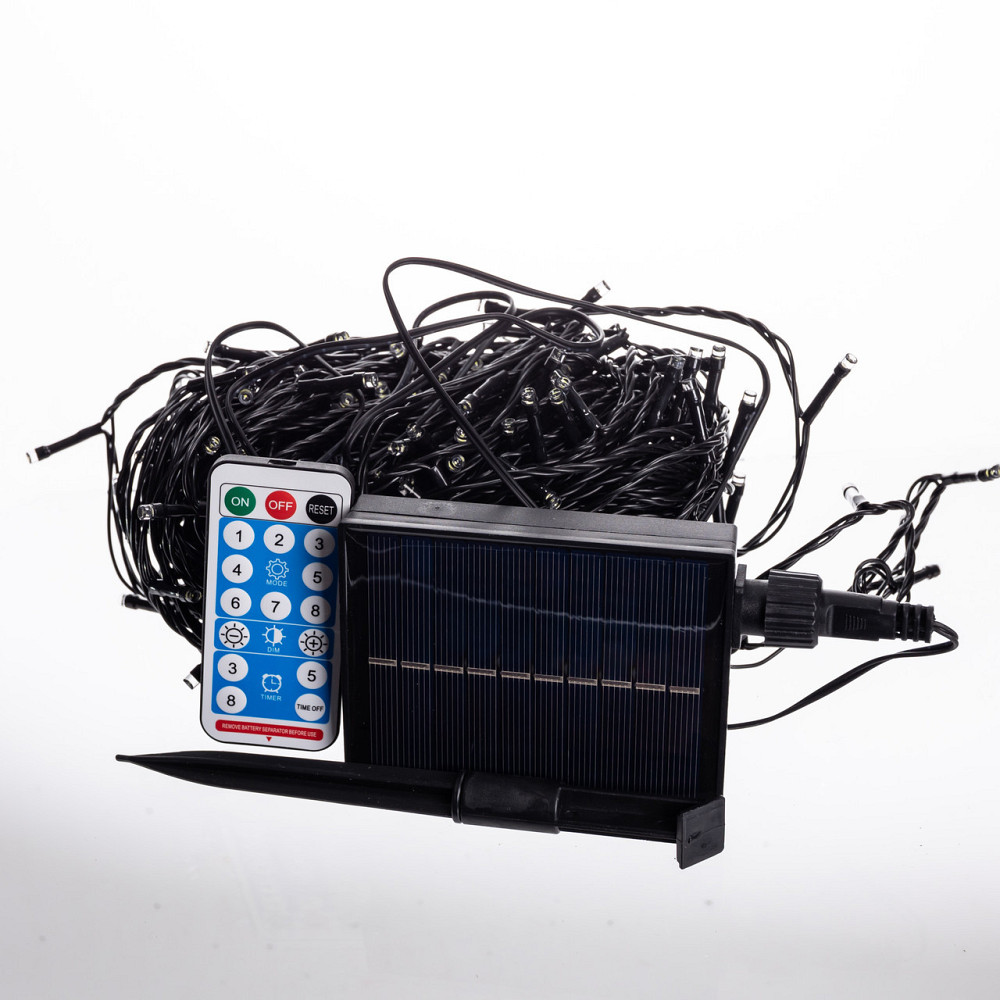 Вулична новорічна гирлянда 30 м, 300 LED, з сонячною батареєю Київ - фото 5