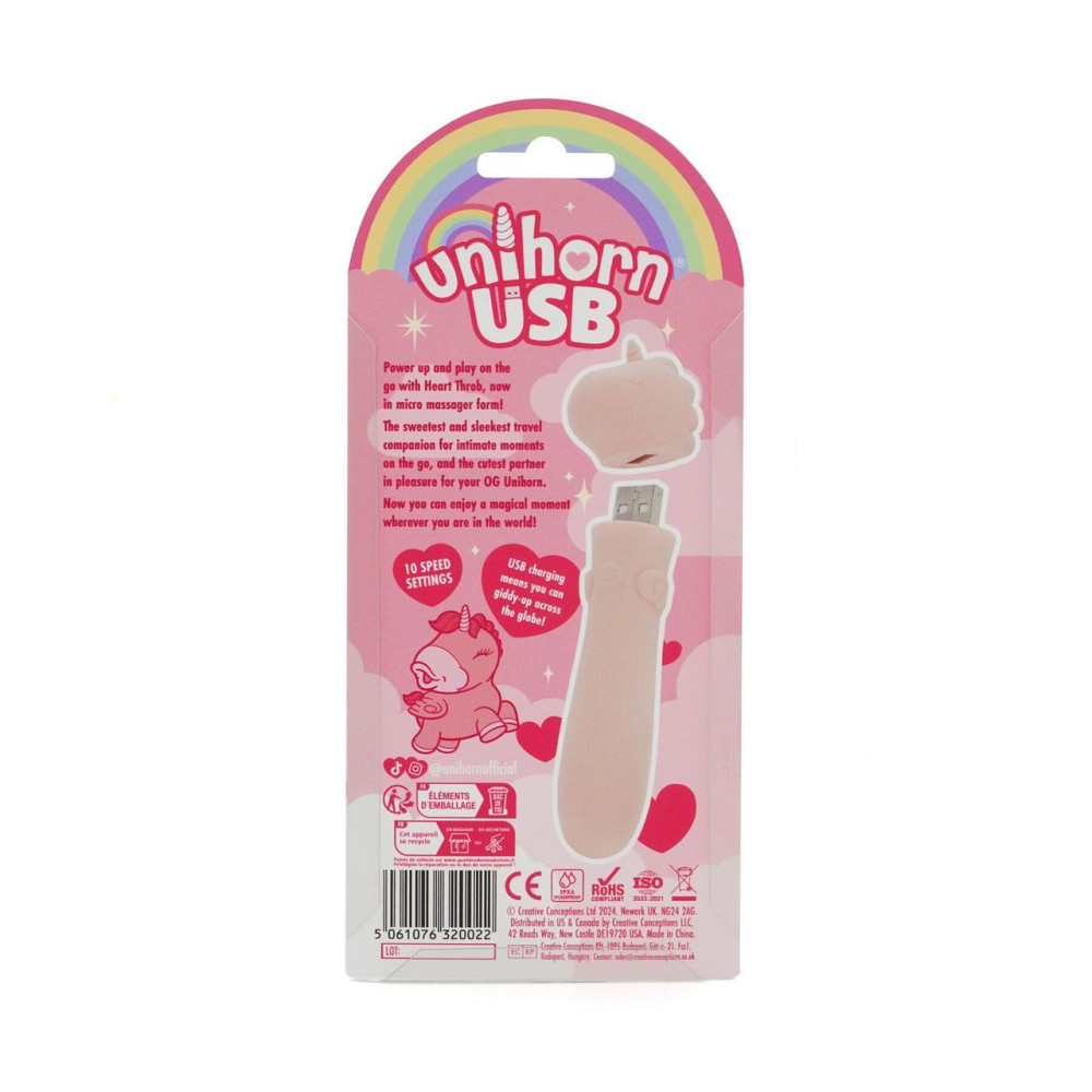 Вібратор-єдиноріжка Unihorn USB Bullet – Heart Throb, віброкуля, USB-зарядка, 10 режимів Sex Aura Київ - фото 5