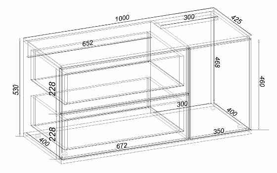 Тумба-комод в вітальню К-11, Самоа Димчастий, 1000/425/530 Львів