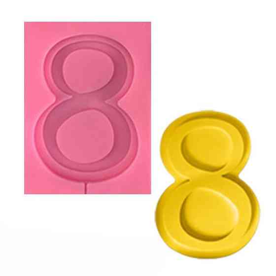 Молд силіконовий цифра 8 унніверсальний 90 на 68 мм рожевий Київ