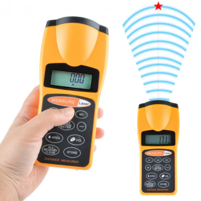 Ультразвуковая рулетка дальномер Ultrasonic CP-3007 + лазер + термометр Винница - изображение 3