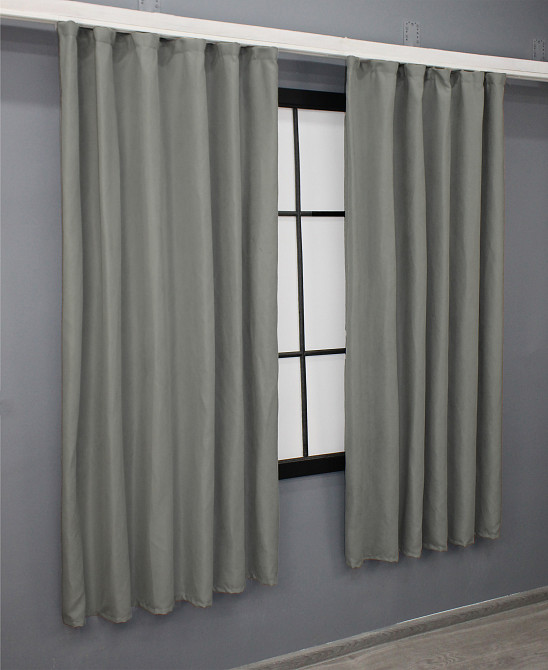 Комплект коротких штор VR-Textil Мікровелюр Petek № 1477ш Світло-сірий 140х170 см 2 шт (35-0221) Київ - фото 3