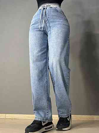 Джинси жіночі Vanver 258 MOM skater jeans талія на резинці банани блакитні, блакитний, 28, 28, 74 см, 100 см Київ