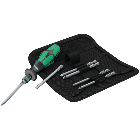 Викрутка Wera Kraftform Kompakt набір 7шт, бітотримач 1/4", 6 біт подовжених 89мм PH/PZ/SL 05059298001 Одеса