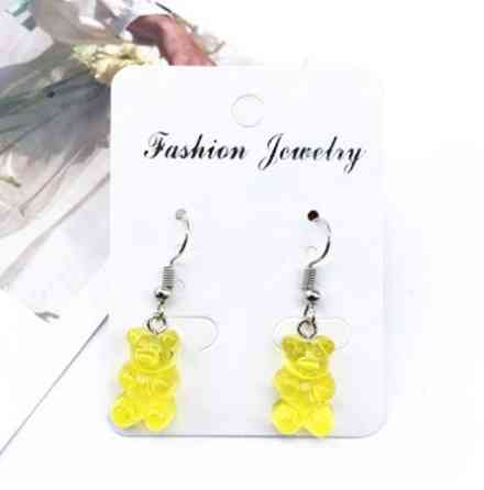 Детские сережки мишки желтые - размер 1,6*1см, смола Киев