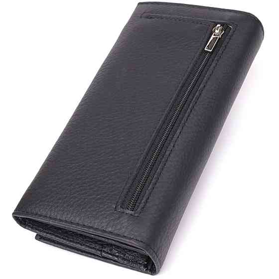 Вместительный кошелек для женщин из натуральной кожи ST Leather 23097 Черный Киев