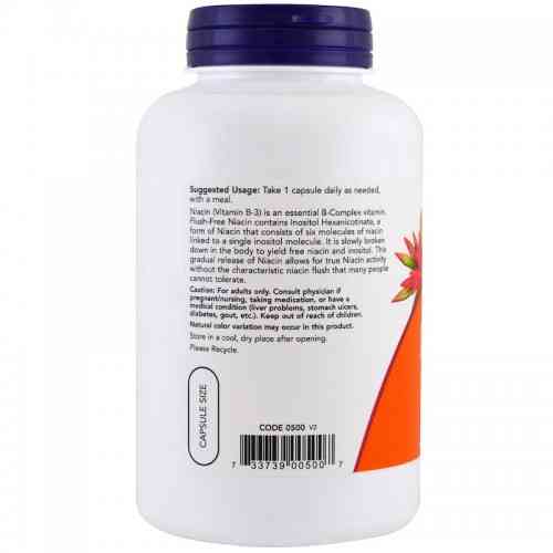 Витамин В3 ниацин с инозитолом (Niacin) 500 мг/135 мг 180 капсул Киев