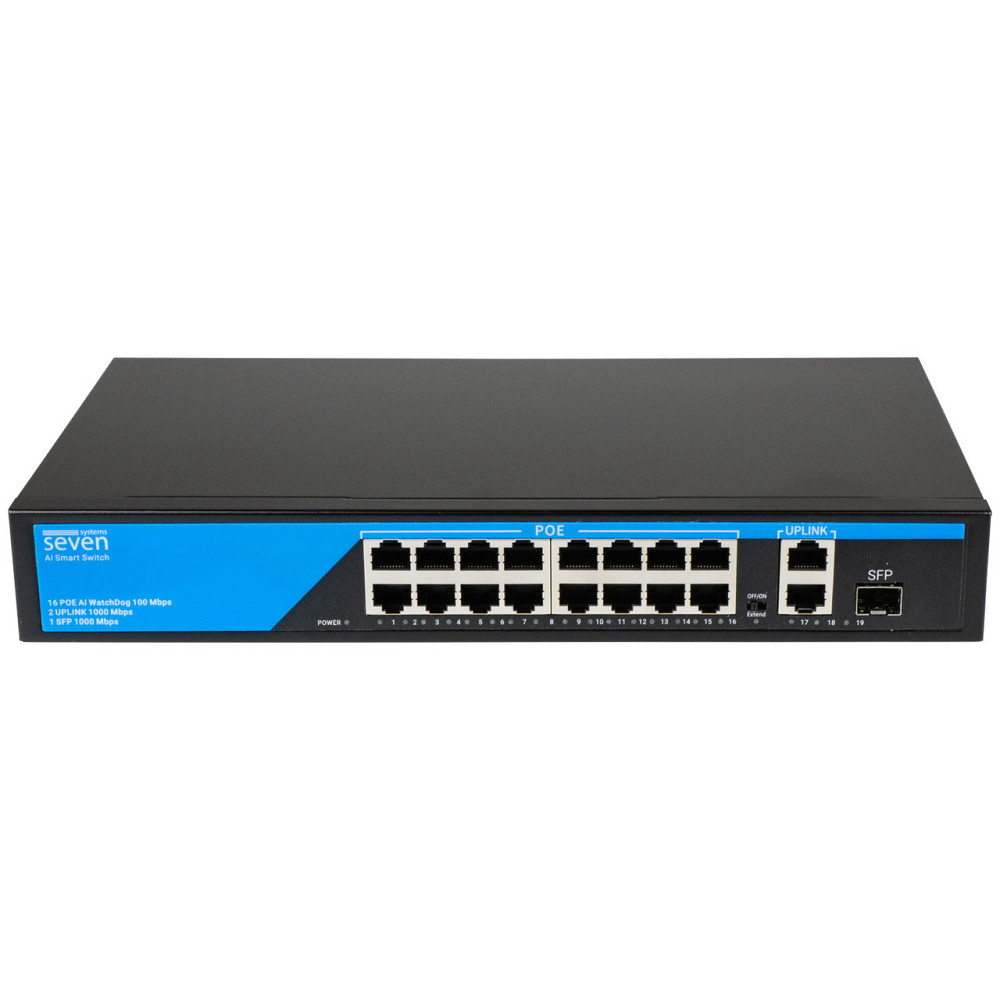 PoE коммутатор 16 портов SEVEN P-73216G-SFP Киев - изображение 2
