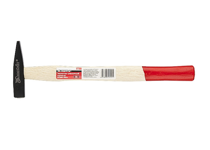 Молоток слесарный, 300 г, квадратный боек, деревянная рукоятка MATRIX Полтава - изображение 1