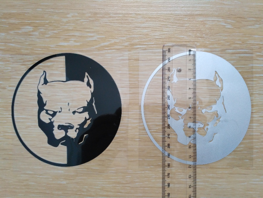 Наклейка на авто Пітбуль Чорна, Біла світловідбивна Київ - фото 6