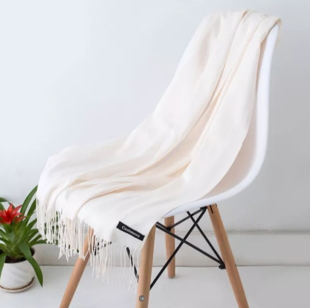 Теплий шарф жіночий 200 на 65 см молочний Київ - фото 1