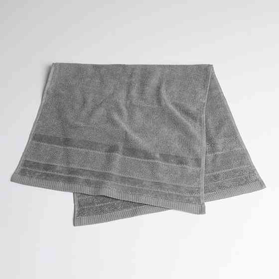 Комплект махровых полотенец с велюровым бордюром 2шт GM Textile 50х90см, 70х140см 500г/м2 (Серый) Сумы