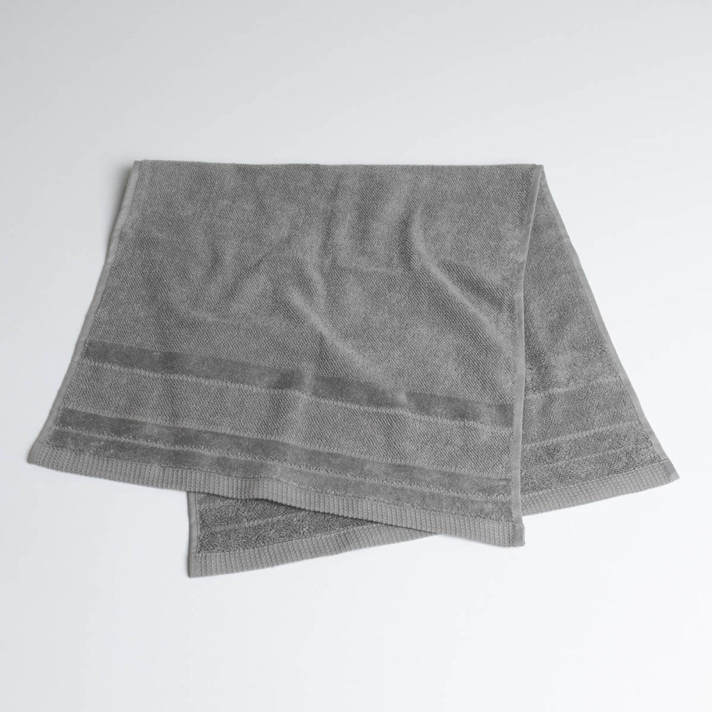 Комплект махровых полотенец с велюровым бордюром 2шт GM Textile 50х90см, 70х140см 500г/м2 (Серый) Сумы - изображение 5