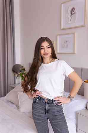 Базовая футболка женская однотонная Молочный S Харьков