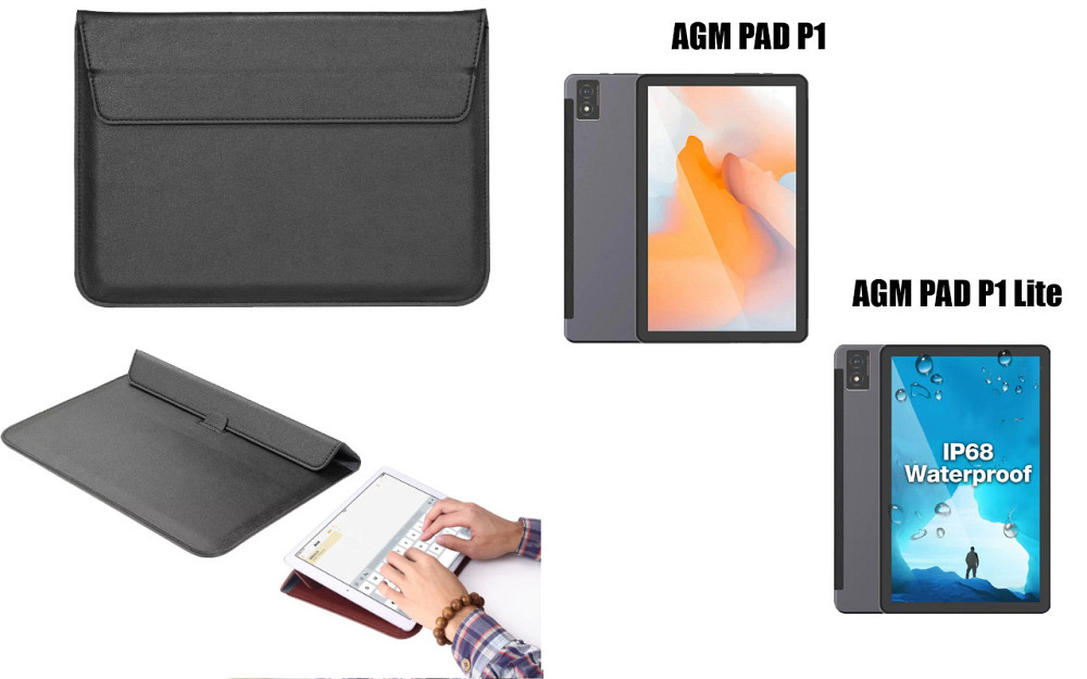 Чехол-конверт VitoCase для AGM PAD P1, AGM PAD P1 Lite, с функцией подставки для планшета Черный Киев - изображение 1