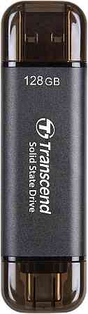 Зовнішній SSD Transcend ESD310 128GB чорний Dual‑port USB‑C/A 10Gbps до 1050 МБ/с сумісний з iPhone 15/16/17 Android кабель Київ