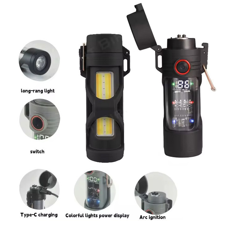 Ліхтар запальничка Multifunctional D66 LCD Type-C (3+1 режими) Вінниця - фото 6