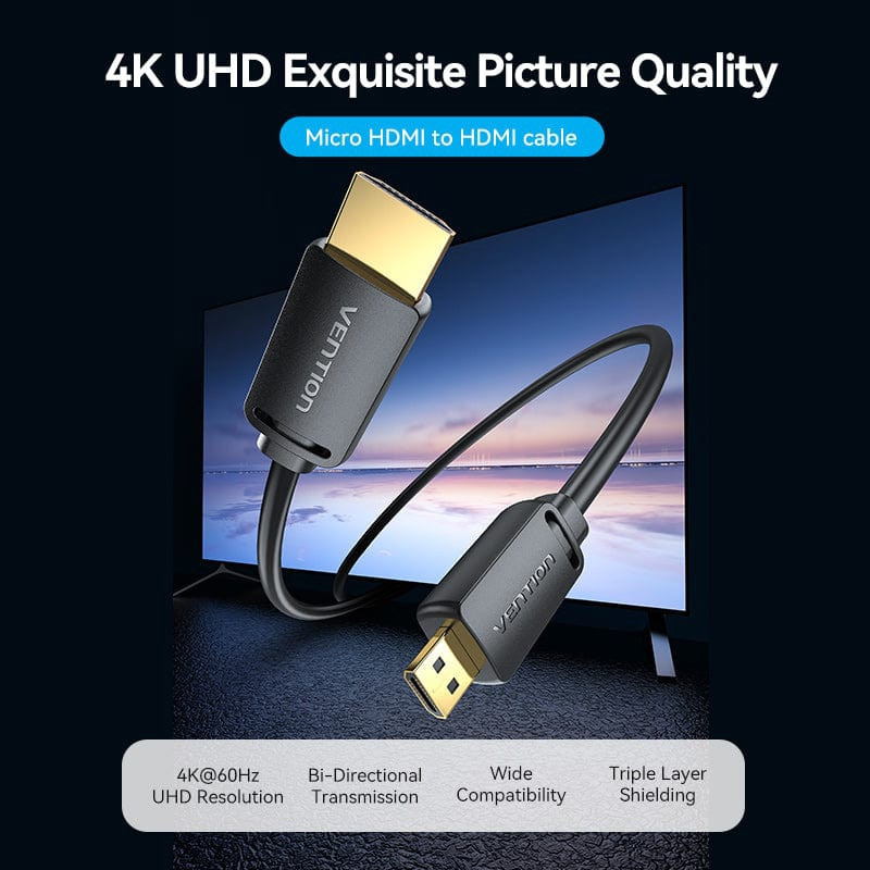 Кабель HDMI M - Micro M, 1.5 м, V2.0 4K 60Гц 18Gbps HDR Dolby Vention Винница - изображение 4