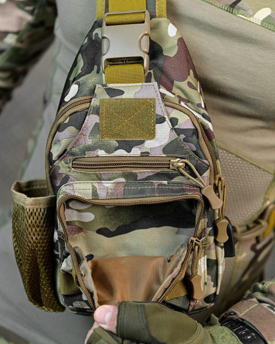 Армейська нагрудна сумка рюкзак з USB-портом захисник мультикам ДЛ7538 Одеса - фото 4