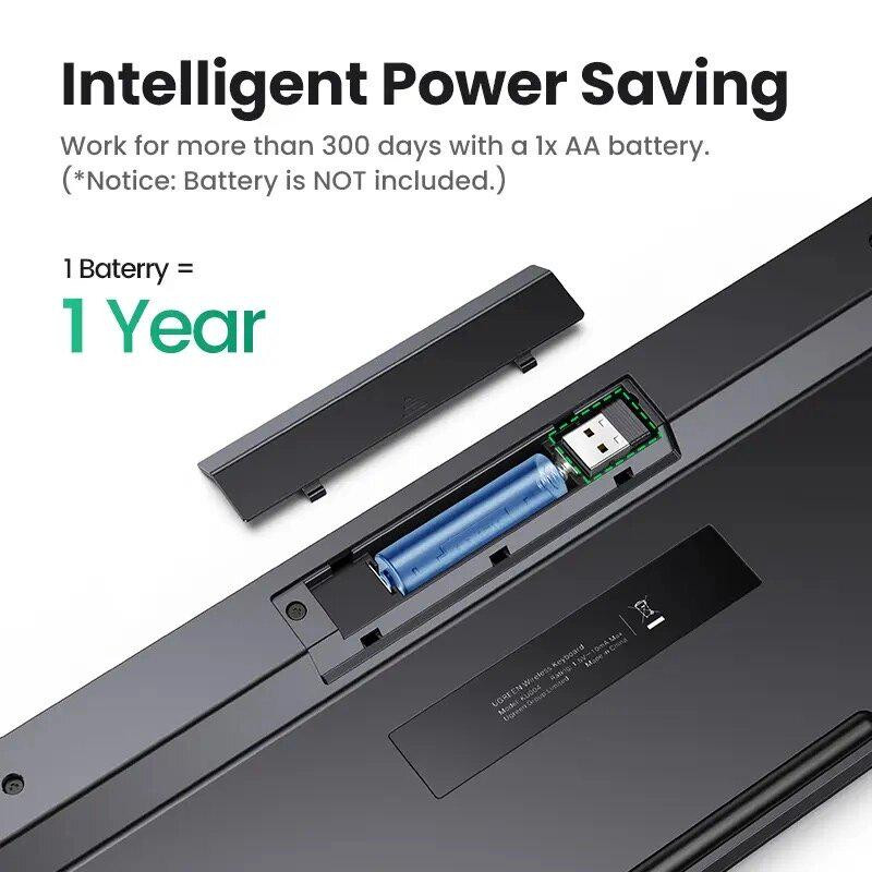 Бездротова клавіатура KU004 Ugreen (Чорна, 2,4ГГц, en+ru) Миколаїв - фото 9